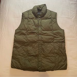 Lands End Olive Green Down Puffy Vest Kids Size Large 14-16